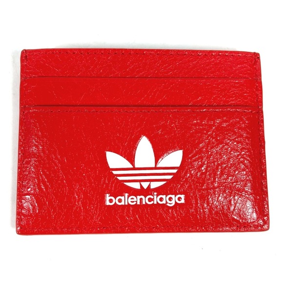 Balenciaga 721895 Business Card Holder Pass Case Card Case Red White - Picture 1 of 7
